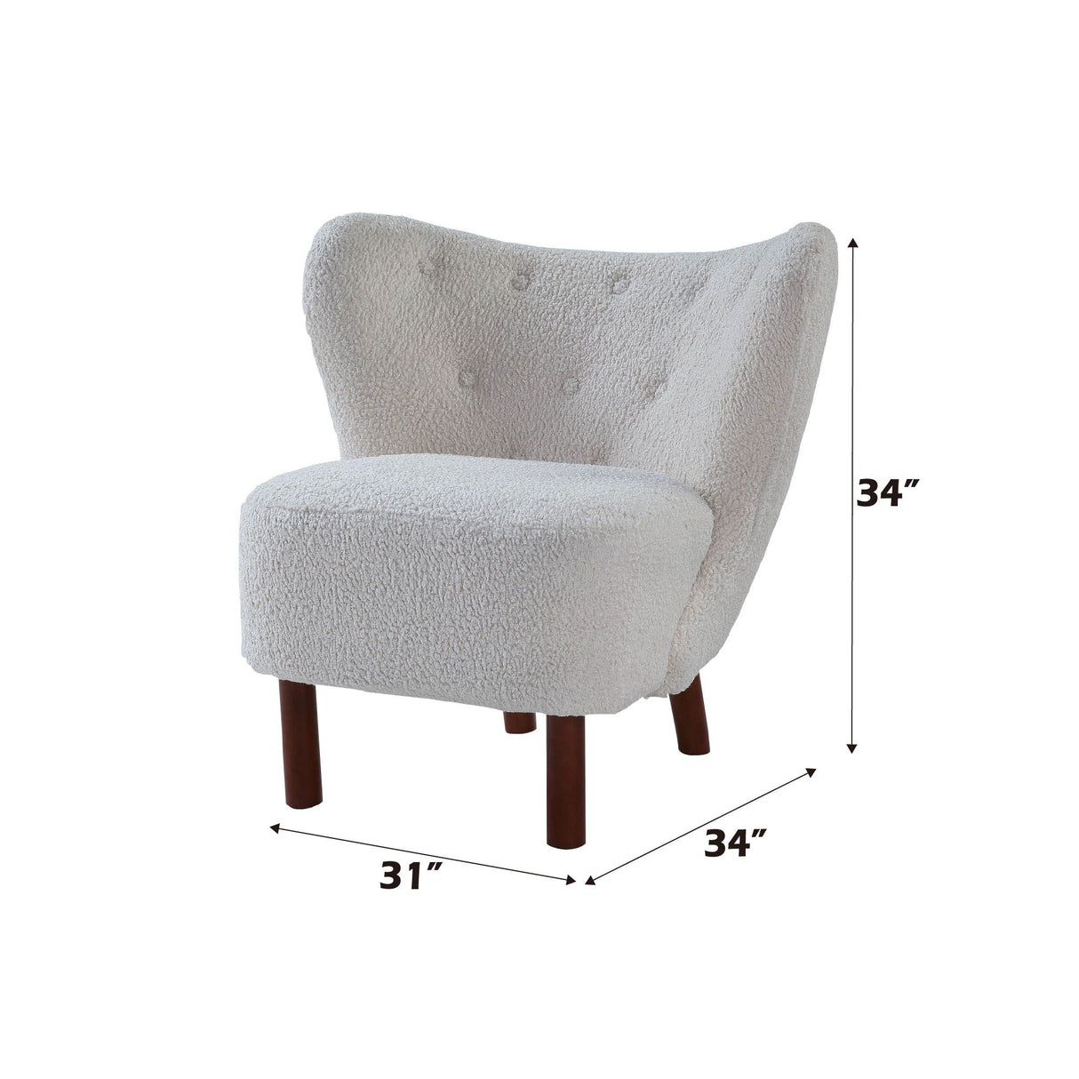 Zusud - Teddy Sherpa Accent Chair - White - Best Buy Furniture