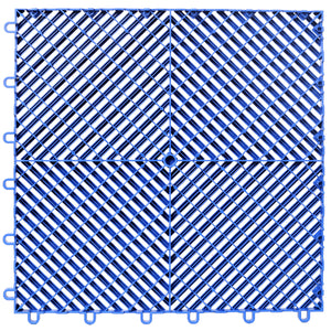 Interlocking Plastic Garage Floor Tiles, 15.6-Inch, Set of 25, Blue