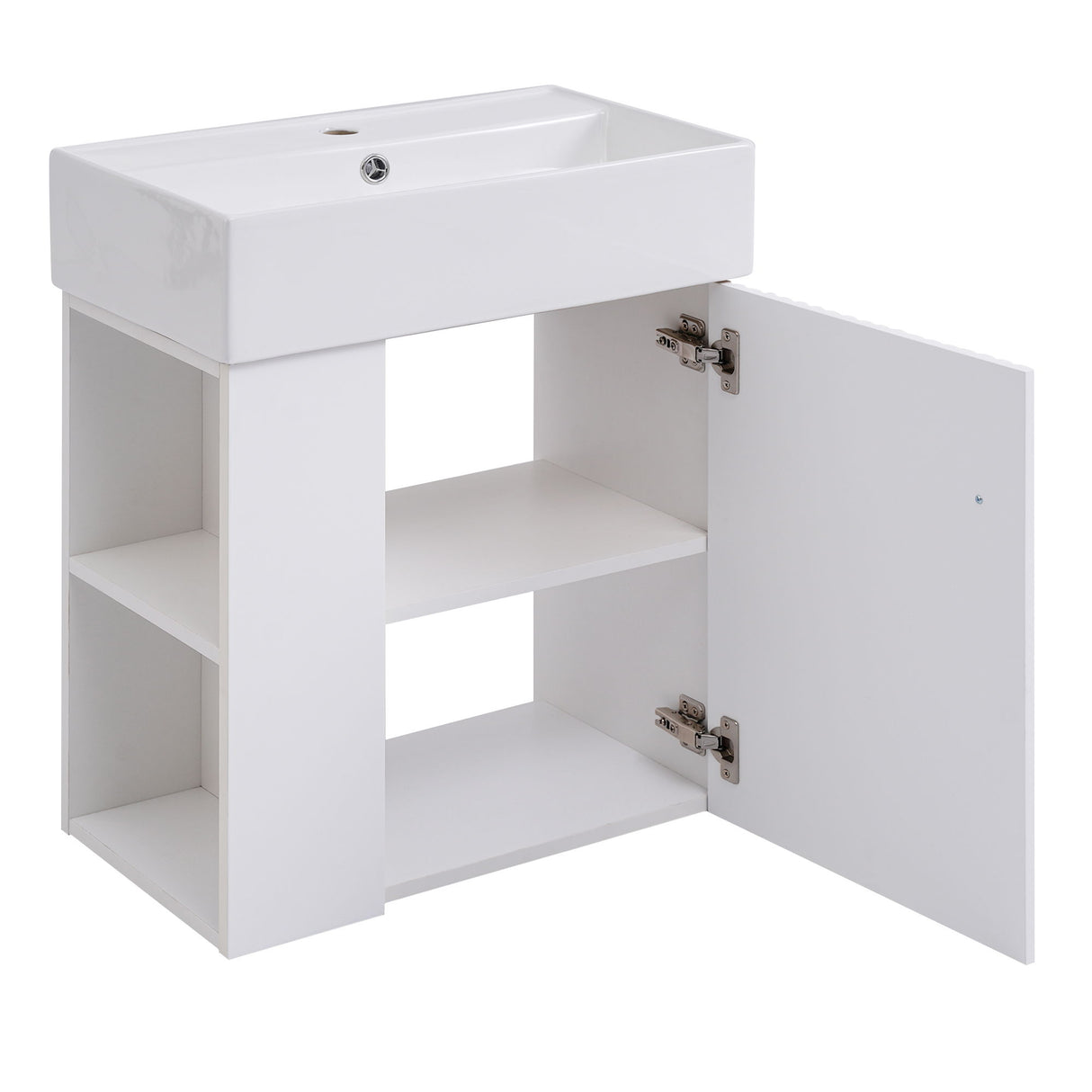 Modern Floating Bathroom Vanity With Ceramic Basin Perfect For Small Bathrooms