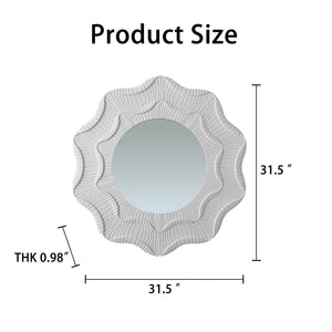 31.5 Inch Wavy Flower Wall Mirror