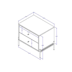 Jasper - Nightstand With 2 Drawers - Off White