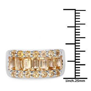 3.08 Carat Genuine Citrine .925 Sterling Silver Ring