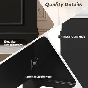 Bathroom Vanity With Sink, Freestanding Single Cabinet Set, Soft Close Door, Adjustable Shelf