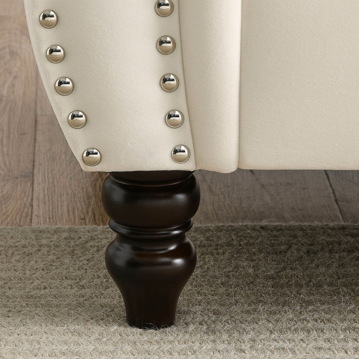 Chesterfield Sofa With Rolled Arms And Nailhead Trim