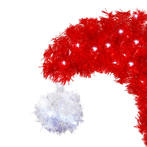 6FT Artificial Christmas Tree with LED Light, Santa's Hat Shape