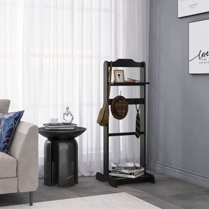Accent Portable Garment Rack, Clothes Valet Stand With Storage Organizer