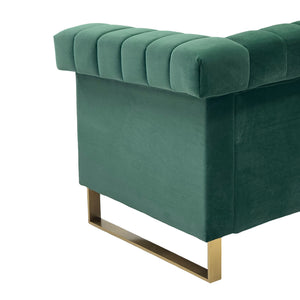 Emerald Green Velvet 2 Piece Sofa Set