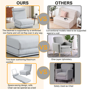 Foldable Single Chair Sofa Bed With Pillow, Easy To Store, Breathable And Wearable