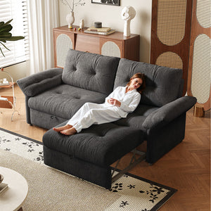 Multi-Functional Sofa Bed - 81.5 Inch Plush Chenille Sofa