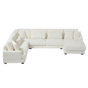 Oversized Sectional Sofa U - Shaped Sofa Couch Modern Sofa Upholstered In Soft With A Chaise Lounge For Living Room