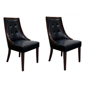 Clair - Tufted Dining Room Side Chair (Set of 2) - Dark Coffee / Black