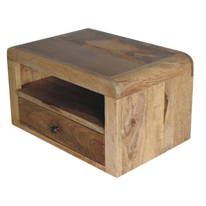 Chunky Floating Bedside, 1-Drawer, 1 Open Slot, Oak-ish
