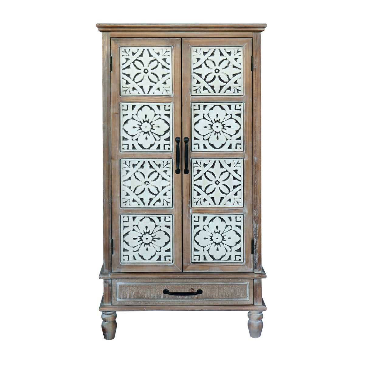 55.12'' Tall Tower Storage Cabinet - Rustic Wood Sideboard