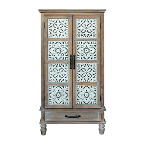 55.12'' Tall Tower Storage Cabinet - Rustic Wood Sideboard