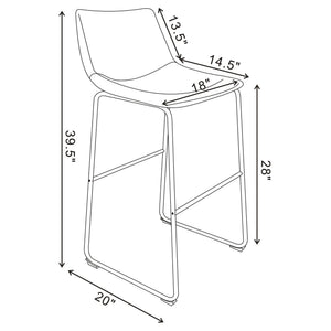Armless Bar Stool (Set of 2) - Brown