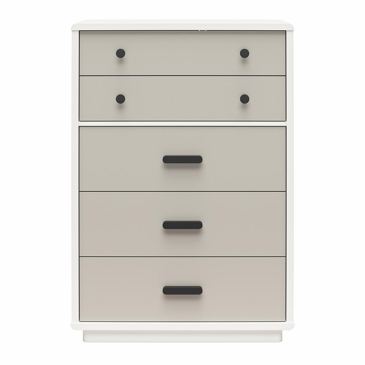 Valencia - 5 Drawer Dresser - White / Gray