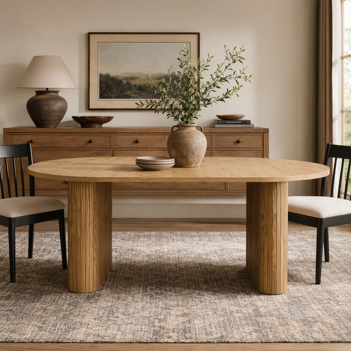 70.8" Oval Dining Table for 4-8