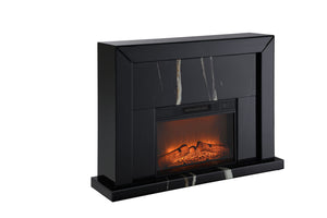 Drisana - Mirrored Fireplace - Black - Best Buy Furniture