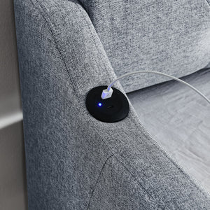 Size Upholstered Daybed With Trundle And USB Charging Armrest