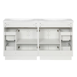Bathroom Vanity With 2 Doors, 2 Drawers, Adjustable Shelf, Hidden Slides & Soft Close Hinges