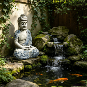 16'' Weatherproof Resin Buddha Garden Statue