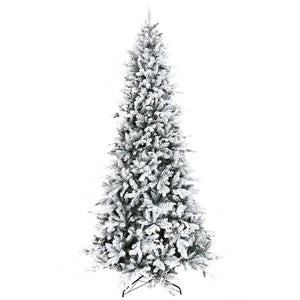 HOMCOM 9 Foot Pine Snow Flocked Artificial Christmas Tree
