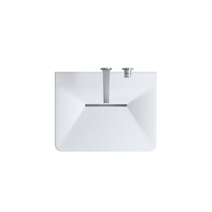Modern Wall-Mounted Solid Surface Pedestal Sink
