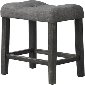 Transitional Style Counter Height Dining Stool With Footrest (Set of 2)