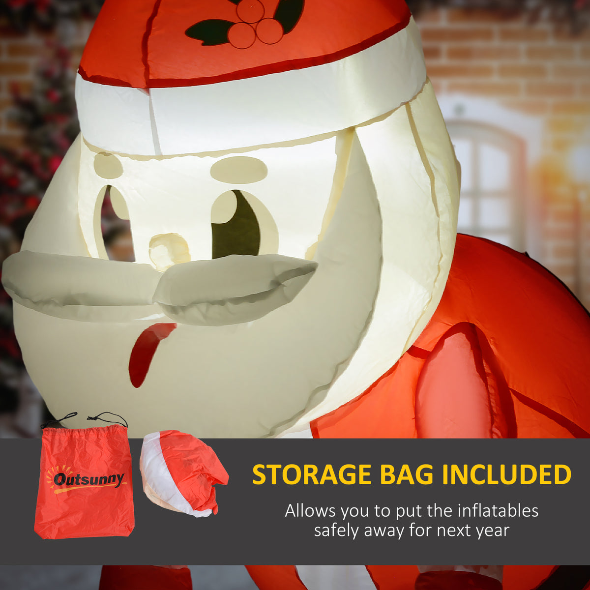 Outsunny 3.4' Christmas Inflatable Hanging Santa Claus
