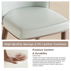 Dining Chair With Carbon Steel Legs, Comfortable Seating, (Set of 2) - White