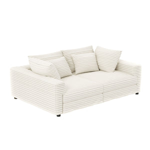 4 Seat Sofa, Modern Comfy Upholstered Sofa Cloud Couch, Deep Seat Couches With Soft Pillows