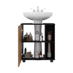 Under Sink Storage 24.4" H, 1 Door, 4 Shelves, 4 Legs