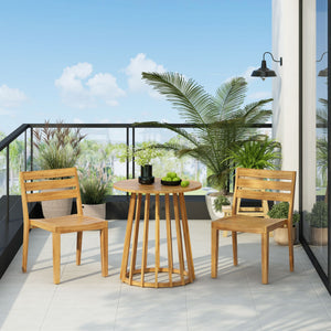 Outdoor Dining Side Chair (Set of 2) - Teak Finish - Best Buy Furniture