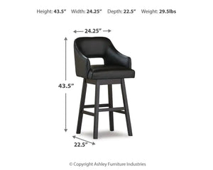 Tallenger - Upholstered Swivel Barstool (Set of 2) - Best Buy Furniture