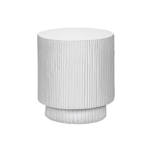 Round Accent Table, Indoor Outdoor - White