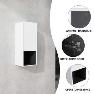12" Bathroom Side Cabinet with Soft Close Doors