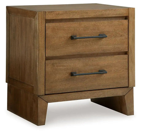 Sherbana - Two Drawer Night Stand - Light Brown - Best Buy Furniture