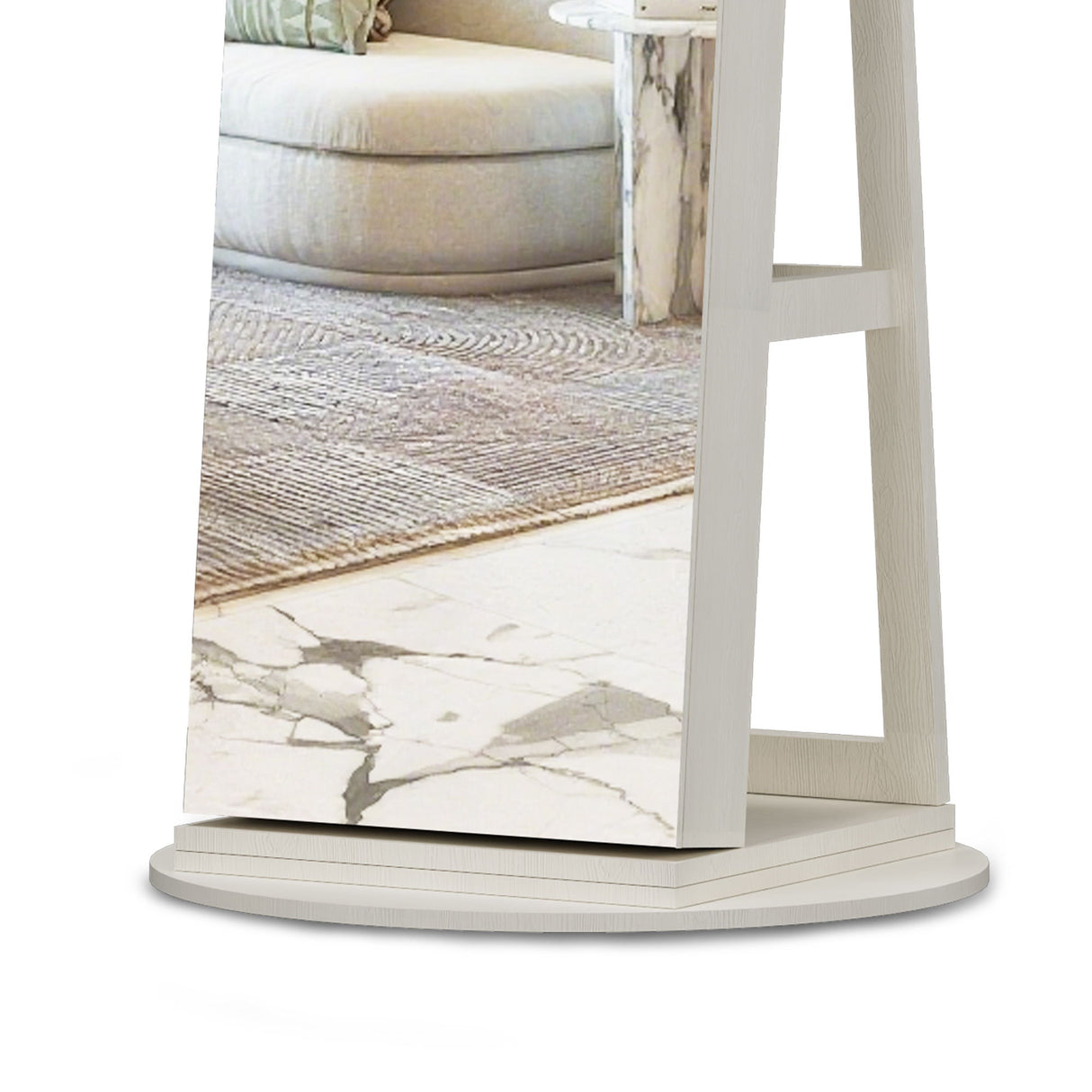 Swivel Jewelry Cabinet With Full Length Mirror