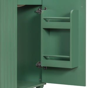 Classic Retro Bathroom Vanity With Sink, Door Shelf, Side Open Storage Frame