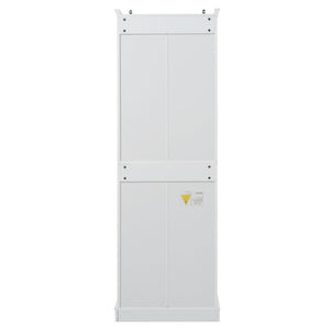 Freestanding Bathroom Vanity, Elegant Design With 4 Doors & 1 Drawer, Adjustable Shelves, Damping Hinges - White