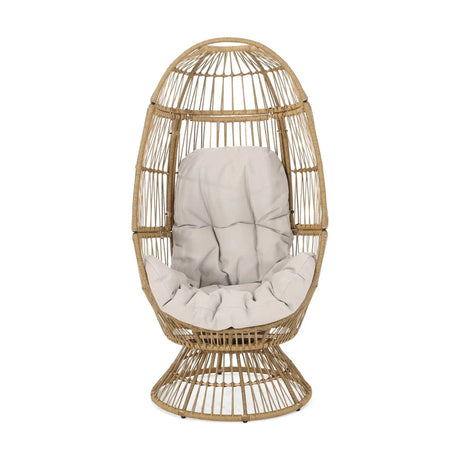 Patio Swivel Basket Egg Chair With Cushion - Best Buy Furniture