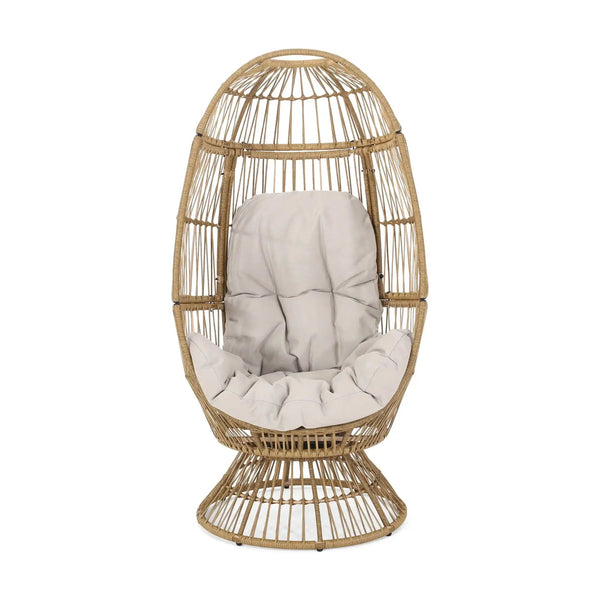 Patio Swivel Basket Egg Chair With Cushion - Best Buy Furniture