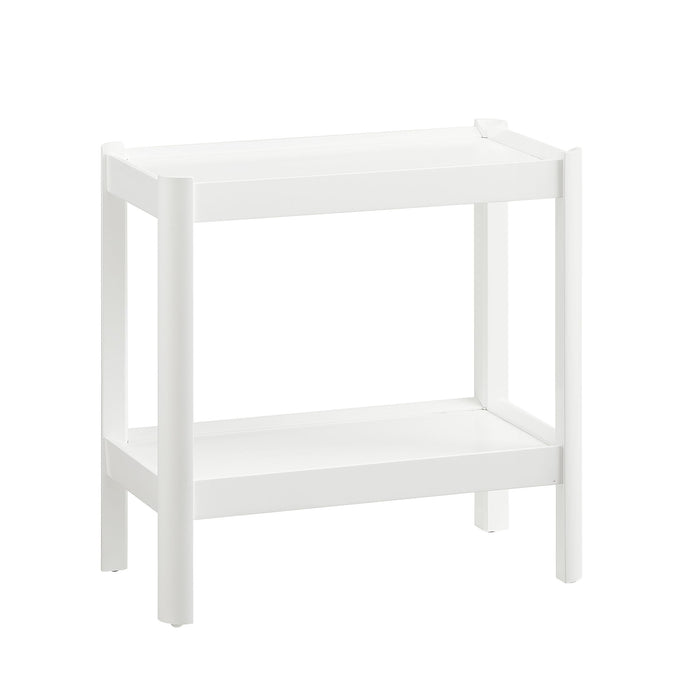 Solid Wood Nightstand with 2 Shelves - Black or White