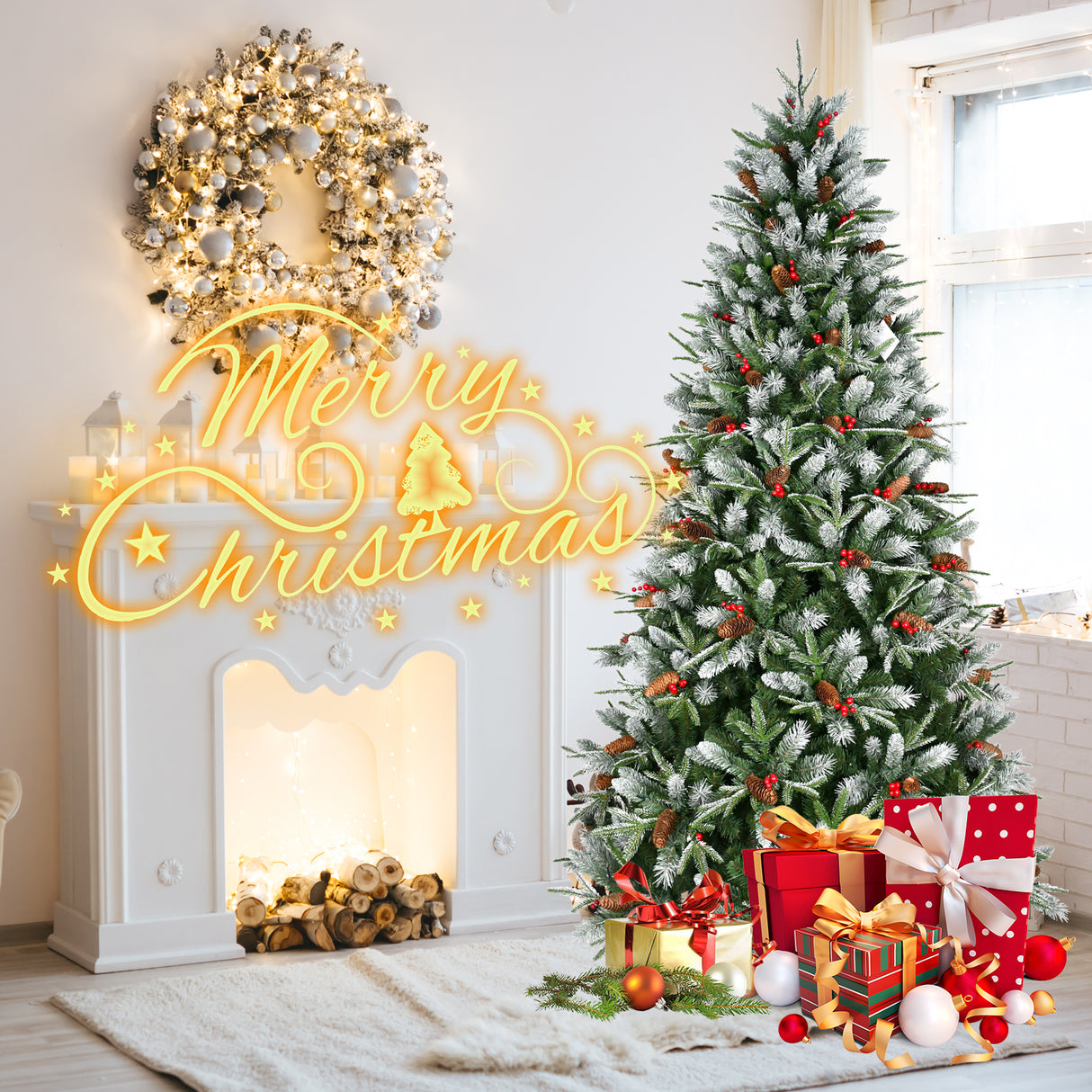 8Ft Christmas Tree with 2850 Tips