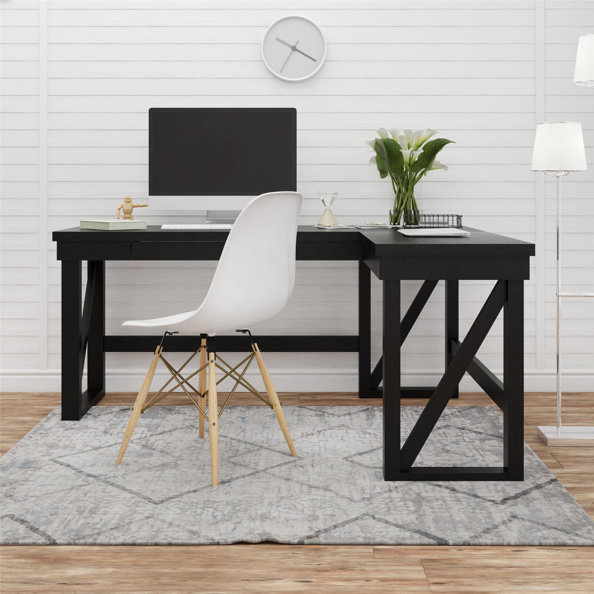 Crestwood Lift Top L Desk - Black