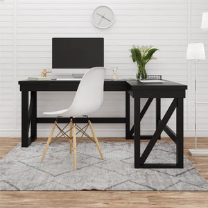 Crestwood Lift Top L Desk - Black