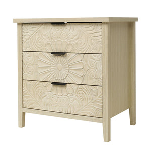 3 Drawer Cabinet - Natural Wood Finish