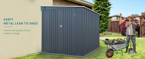 6x8FT Galvanized Steel Outdoor Storage Shed