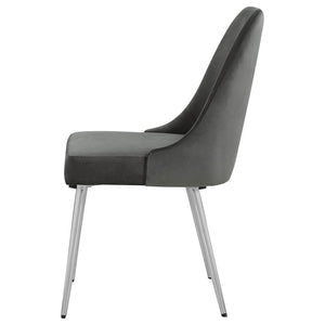 Padded Side Chair Of 2) With Upholstered Seat And Polished - Gray