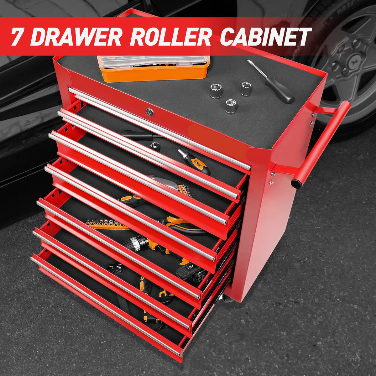 Rolling Tool Chest with 7-Drawer Tool Box